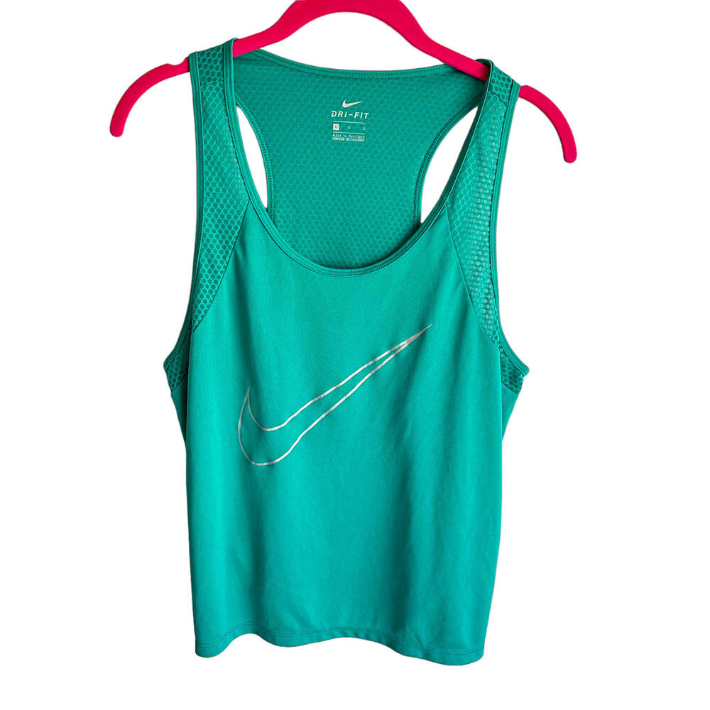 NIKE Teal Dry Run Fast Running Ladies Logo Tank‎ Top, L